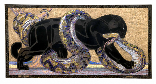 Paul JOUVE (1878-1973) - Panthère noire combattant un python, 1932